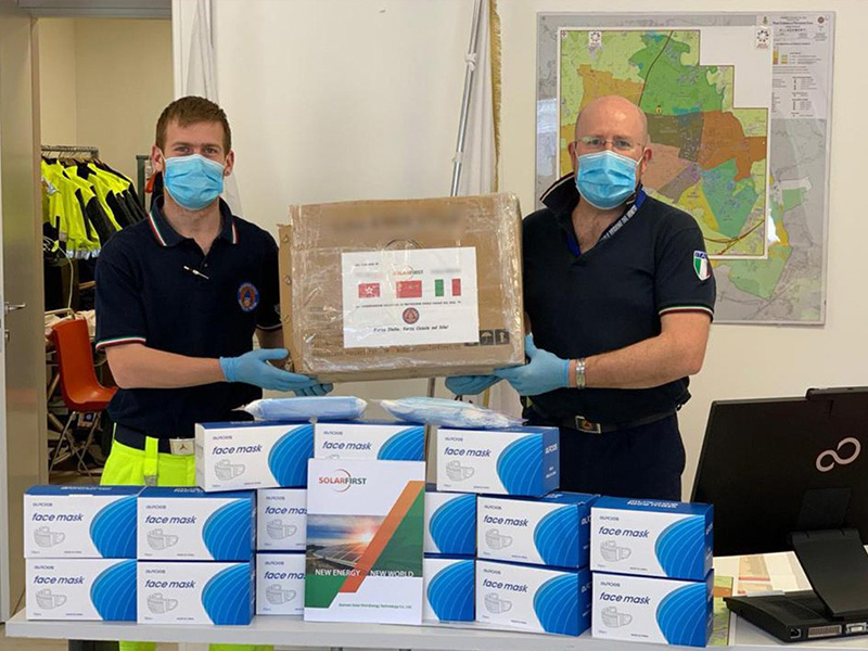 Le groupe SOLAR FIRST a fait don de fournitures médicales à ses partenaires