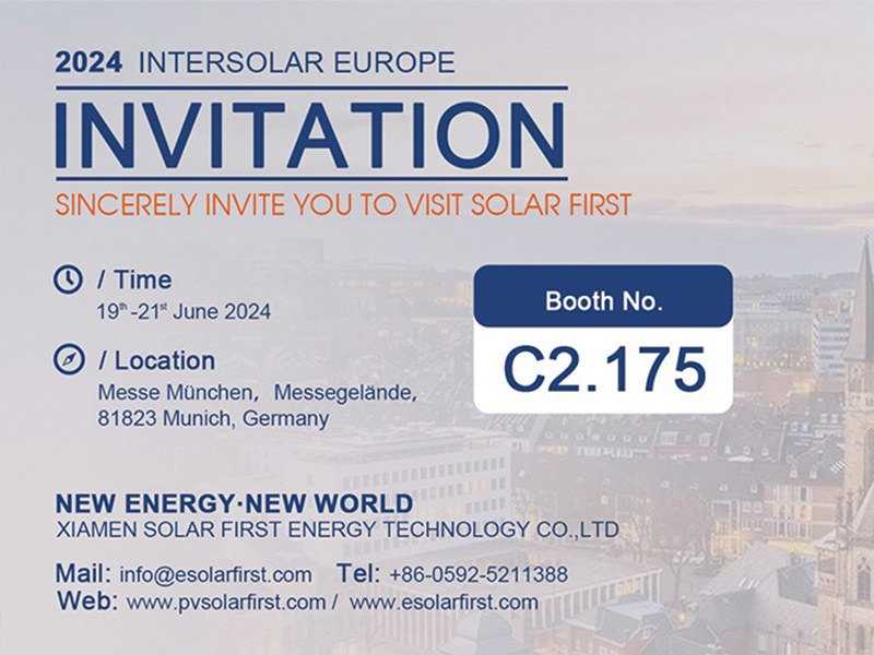 Avis d'exposition | Rejoignez Solar First à Intersolar Europe 2024